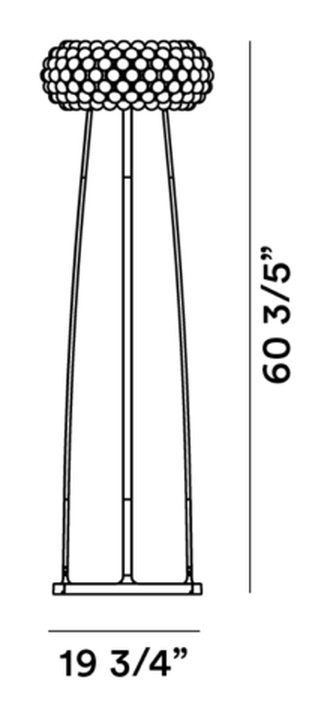 Caboche Plus Floor Lamp by Foscarini, size drawing: Caboche Plus Media