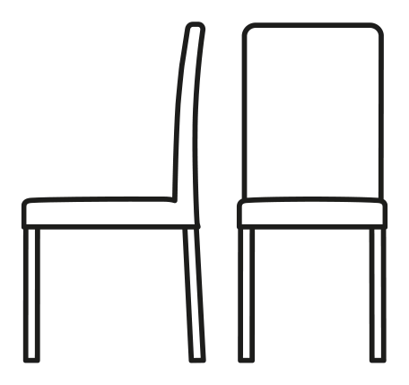 Garda Chair by Connubia, size drawing