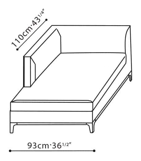 Crescent Sofa by Camerich, size drawing: C0102110