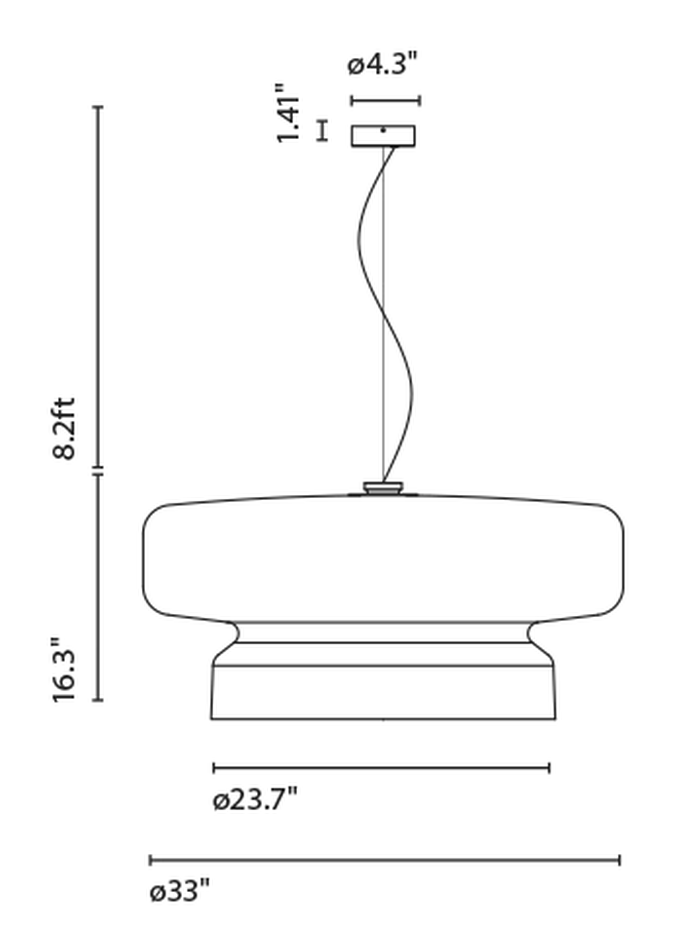 Bohemia Pendant Lamp by Marset, size drawing