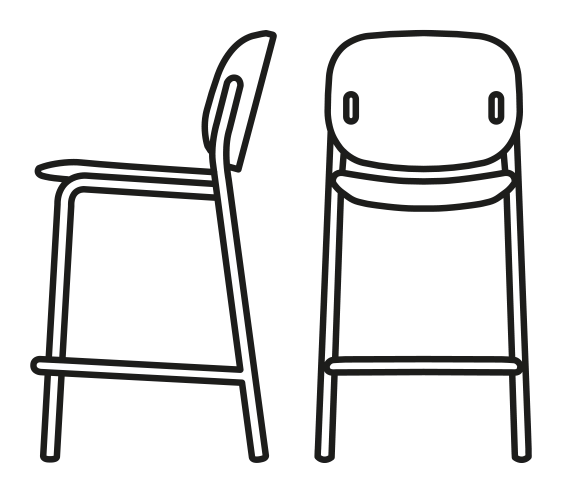 Yo! Counter Stool by Connubia, size drawing