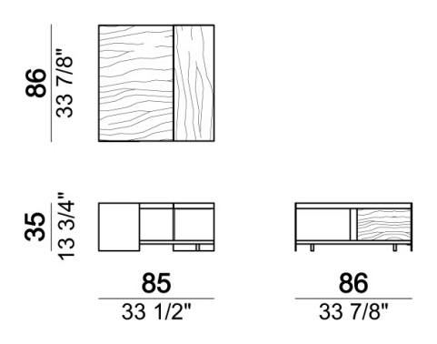 Noth Coffee Table by Arketipo, size drawing 4