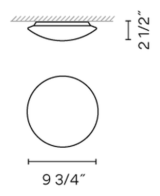 Puck Wall and Ceiling Light by Vibia, size drawing: Model 5410