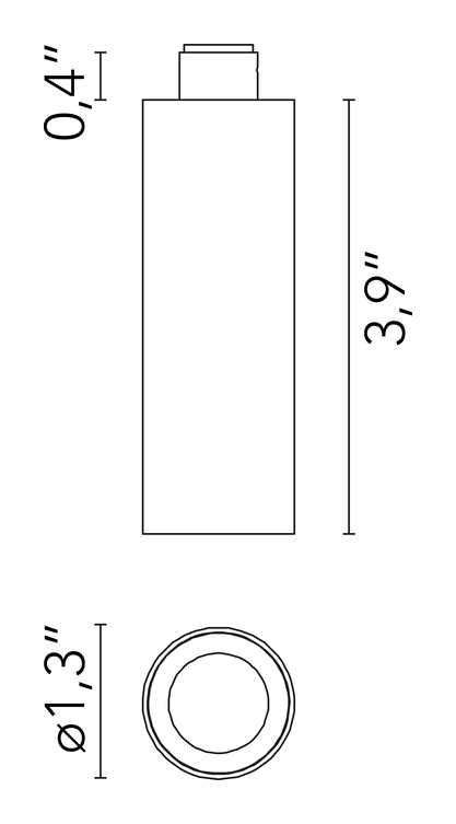 C1 Mono Spot Ceiling Spotlight by Flos, size drawing: C1 Mono Spot Ceiling Small Ø 35