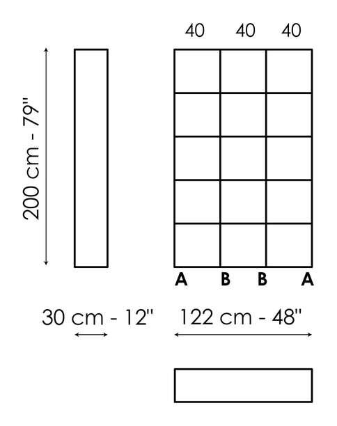 Kaos Bookshelf by Bonaldo, size drawing 1
