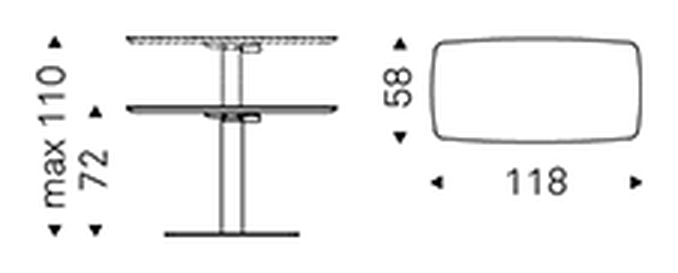 Runner Leather Desk by Cattelan Italia, size drawing