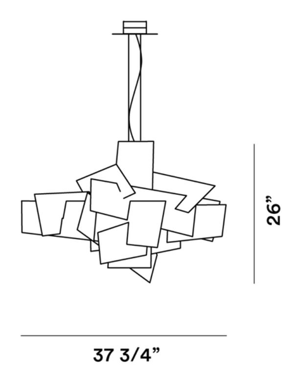 Big Bang Pendant Lamp by Foscarini, size drawing: Big Bang