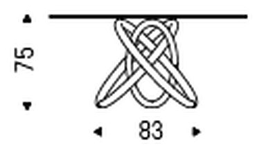 Carioca Dining Table by Cattelan Italia, size drawing 1