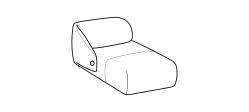 Melville Sofa by Ditre Italia, size drawing: Chaise Longue