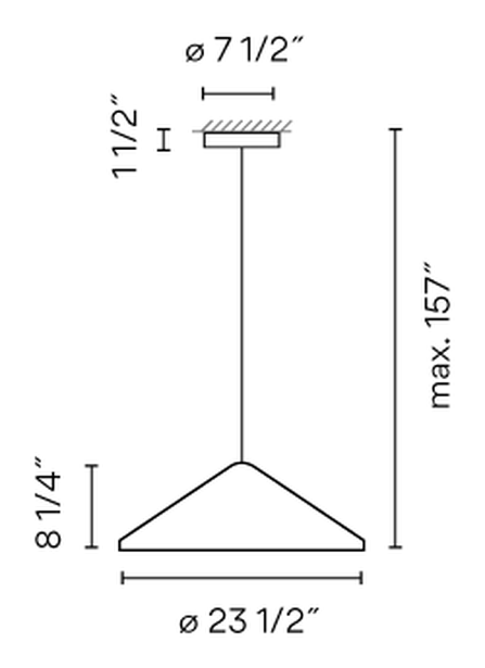 North Lighting Collection by Vibia, size drawing: Model 5664