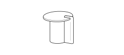 Petra Coffee Table by Ditre Italia, size drawing: Diam.50 cm wooden side table