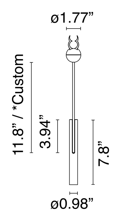 My Circuit Spot Ø25 Module by Flos, size drawing
