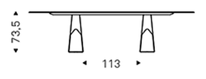 Mad Max Crystalart Dining Table by Cattelan Italia, size drawing 4