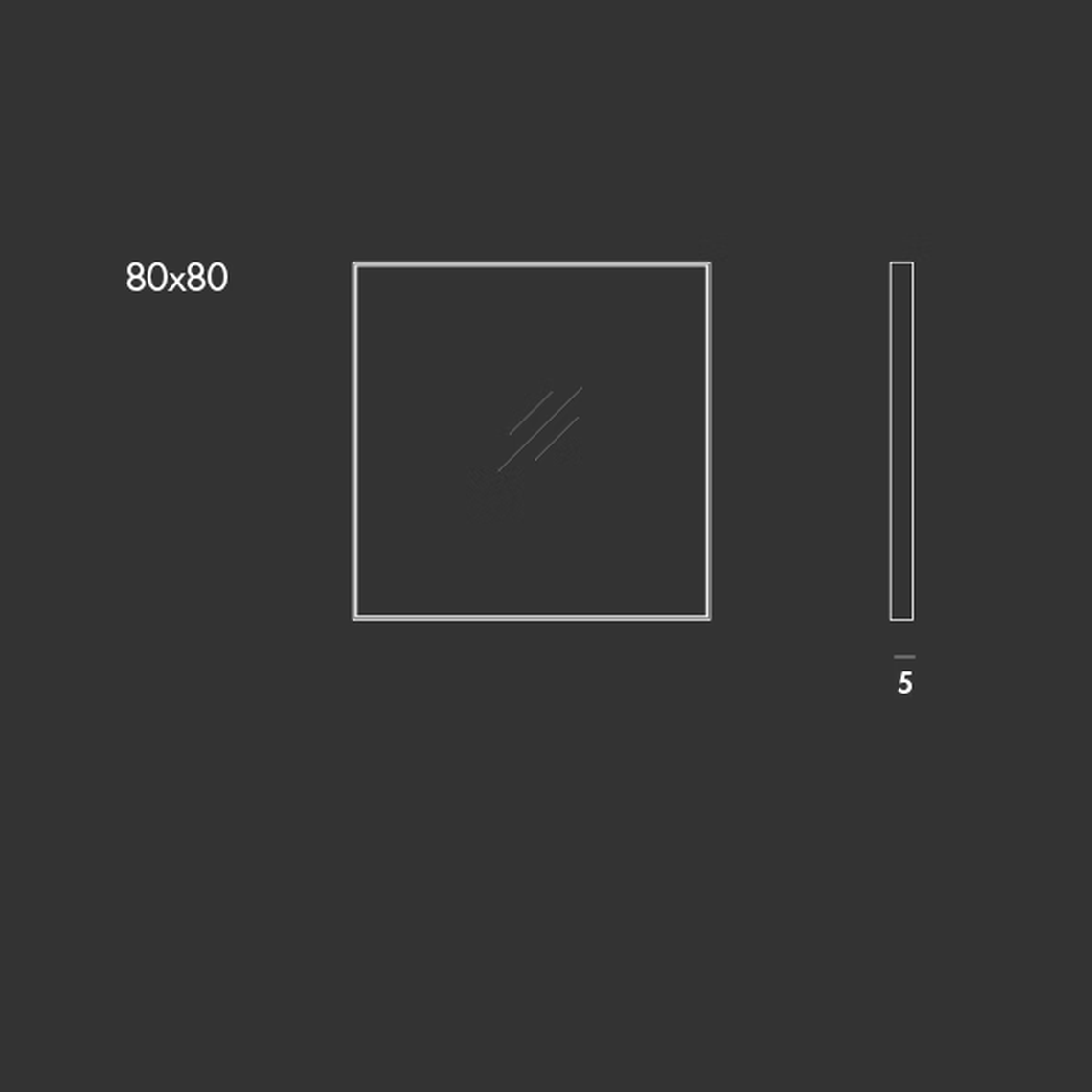 Visual Square Mirror by Sovet, size drawing
