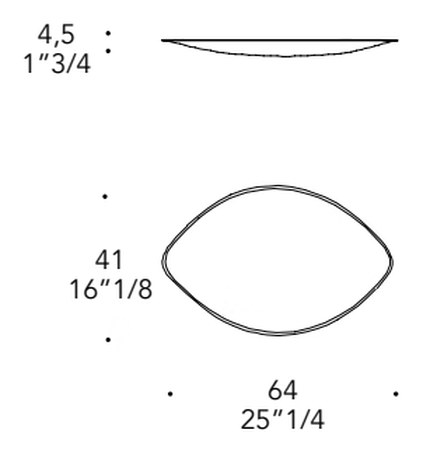 Beijing Decorative Dish by Reflex, size drawing
