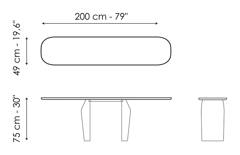 Flame Console Table by Bonaldo, size drawing 4