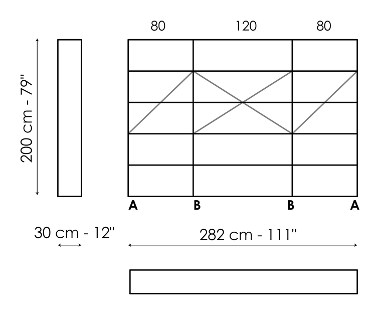 Kaos Bookshelf by Bonaldo, size drawing 8