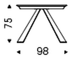 Convivium Extendable Console Table by Cattelan Italia, size drawing 1
