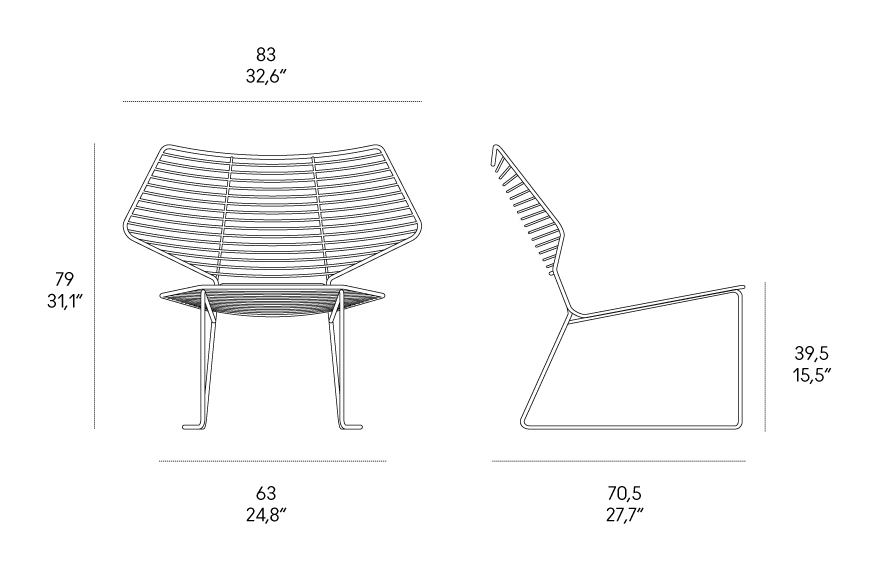 Alieno Peacock Chair by Casamania, size drawing