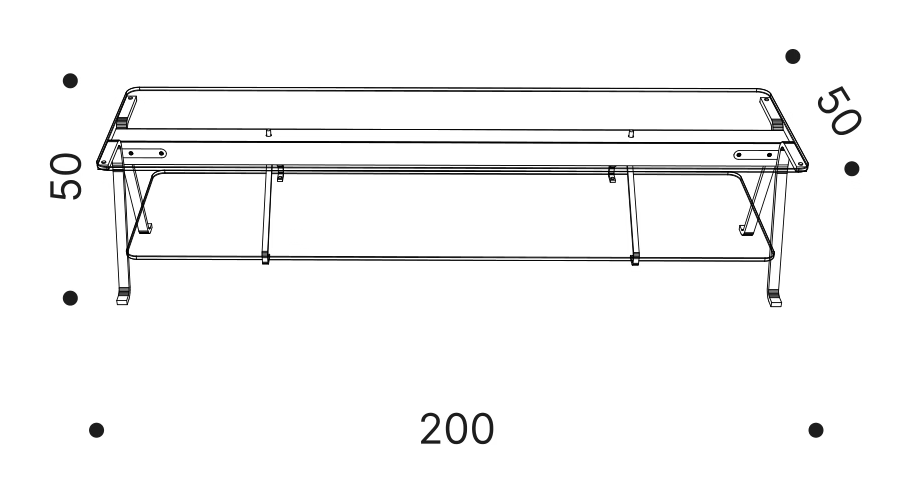 Fratello Coffee Table by Driade, size drawing