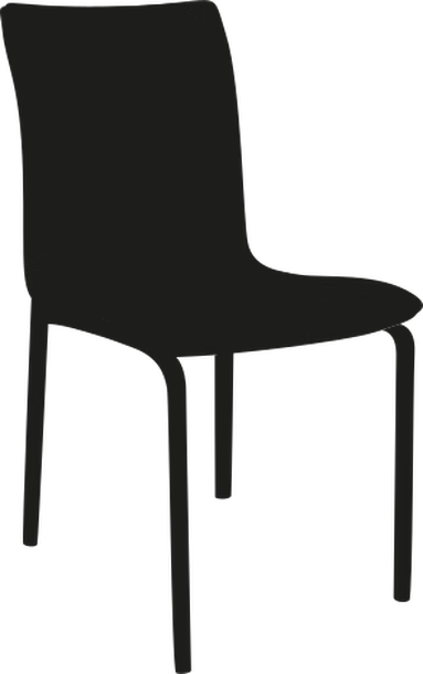 Alfa Chair by Bontempi, size drawing