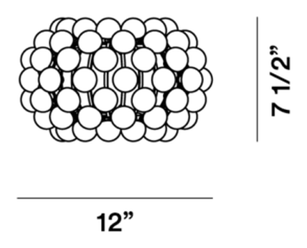 Caboche Plus Wall Lamp by Foscarini, size drawing: Caboche Plus Piccola