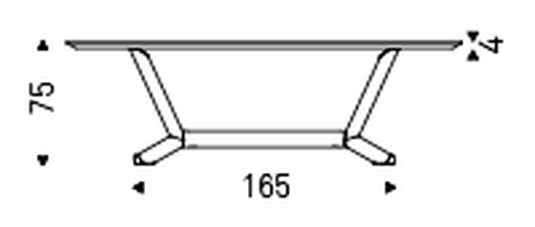 Planer Wood Dining Table by Cattelan Italia, size drawing 3