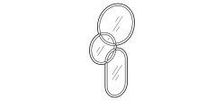 Multitude Mirror by Ditre Italia, size drawing: Multitude you big mirror