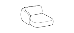Nube Sofa by Ditre Italia, size drawing: Chaise Longue