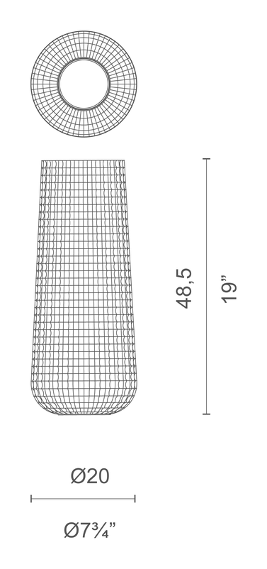 Trace Vase by Cappellini, size drawing: PO_2101C