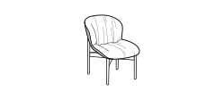 Bounty Dining Chair by Ditre Italia, size drawing: Chair Bounty mix