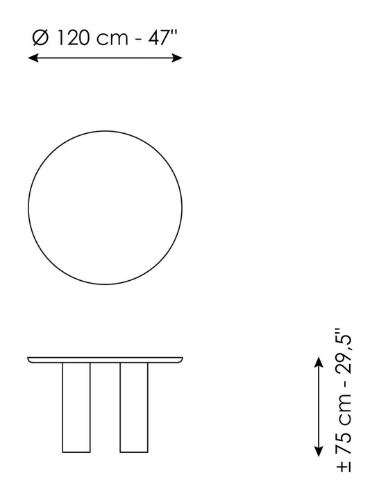 Geometric Dining Table by Bonaldo, size drawing 8