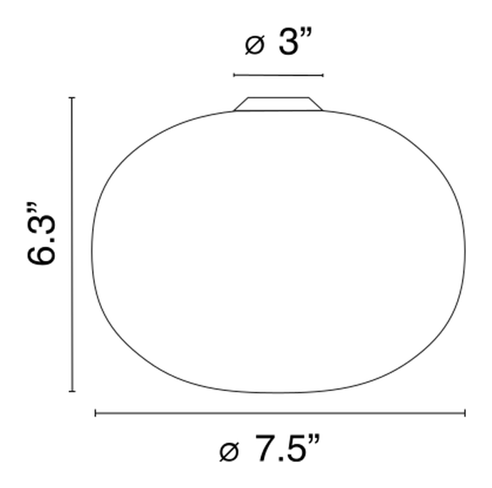 Glo-Ball Wall/Ceiling Lamp by Flos, size drawing: Glo-Ball Ceiling/Wall Zero
