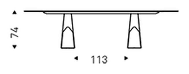 Mad Max Keramik Dining Table by Cattelan Italia, size drawing 4