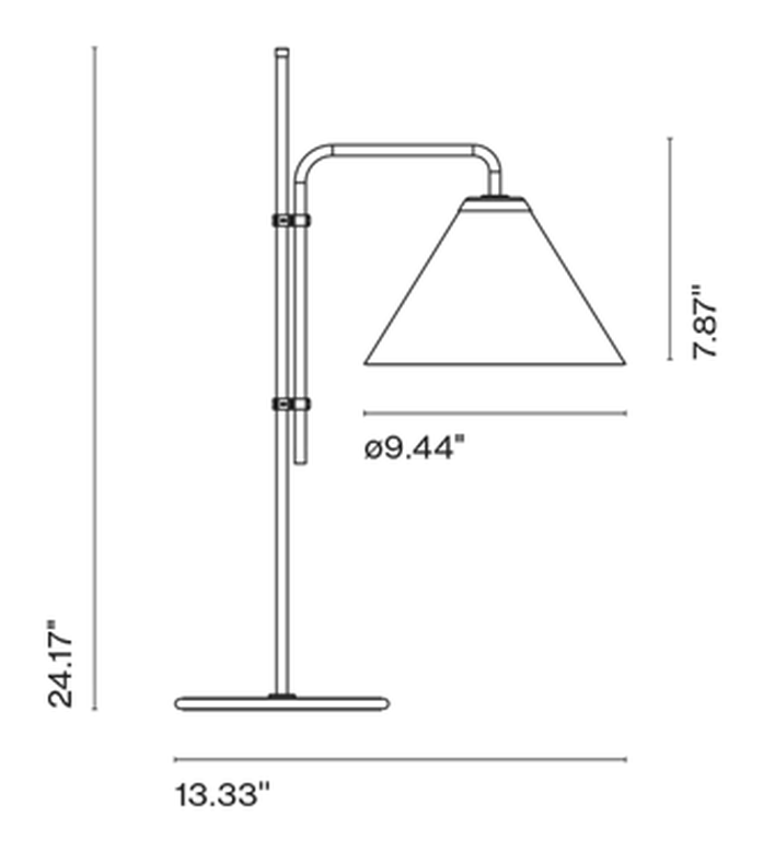 Funiculí Table Lamp S Fabric by Marset, size drawing