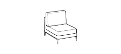 Artis Sofa by Ditre Italia, size drawing: 1-seat maxi central element