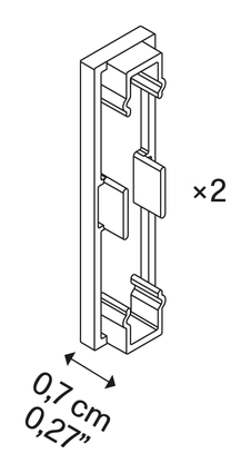 DoubleZero7 Suspended Up&Down Lighting System by Lodes, size drawing: End Cap (×2)