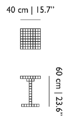 Chess Table by Moooi, size drawing