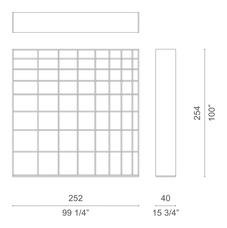 Bookshelf by Cappellini, size drawing