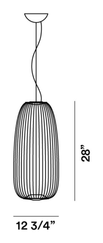 Spokes 1 Pendant Lamp by Foscarini, size drawing: Spokes 1