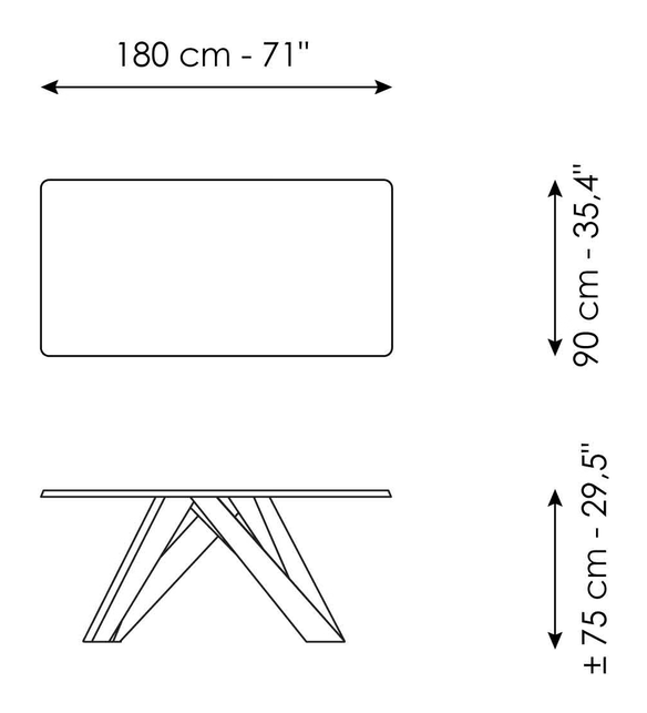 Big Table by Bonaldo, size drawing 2