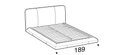 Avalon Bed by Ditre Italia, size drawing: Double size bed for 160x200 cm mattress