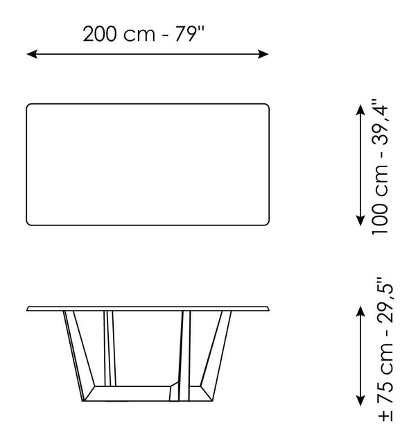 Art Extendable Table by Bonaldo, size drawing 3