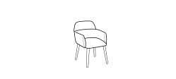Archie Dining Chair by Ditre Italia, size drawing