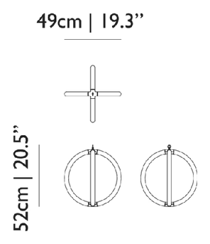 Luminora Light Pendant by Moooi, size drawing: 45