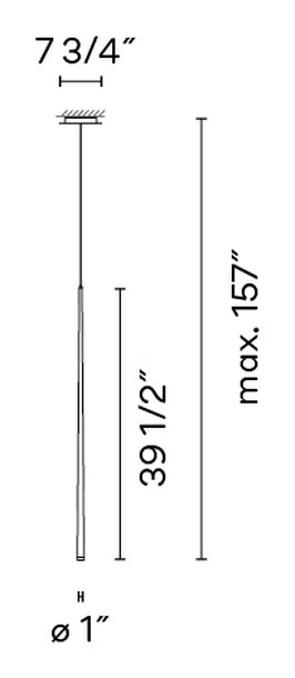 Slim Pendant Lamp by Vibia, size drawing