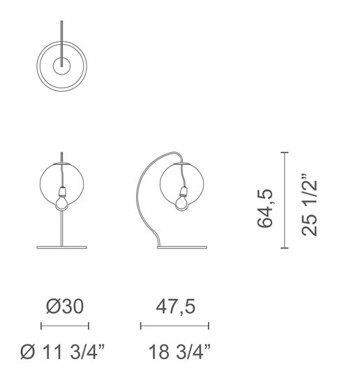 Meltdown Lamp by Cappellini, size drawing: PO_1401