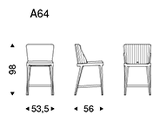 Magda Barré Stool by Cattelan Italia, size drawing 2