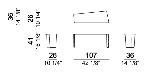 Chimera Coffee Table by Arketipo, size drawing: Coffee Table