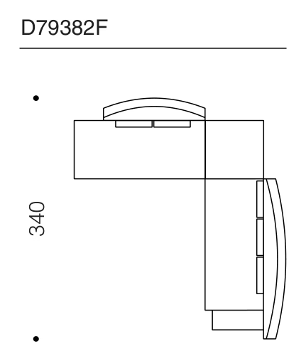 Wow Sofa by Driade, size drawing: D79382F